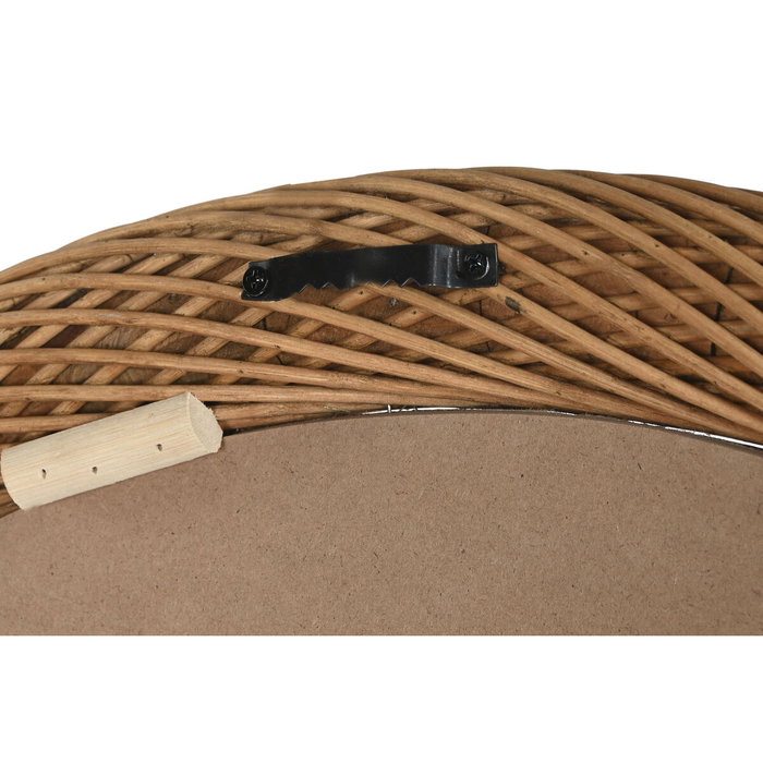 DKD Home Decor Espejo Marron Claro Bambu y Espejo 72 x 72 x 7 cm