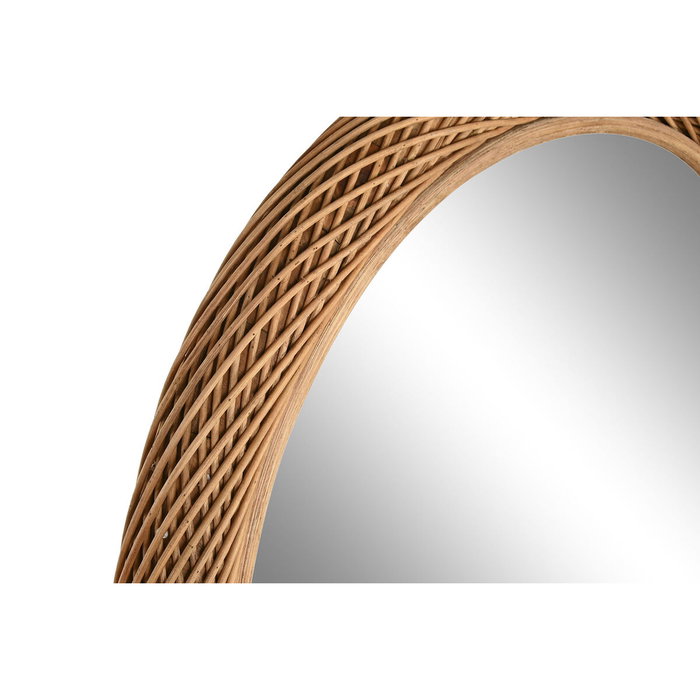 DKD Home Decor Espejo Marron Claro Bambu y Espejo 72 x 72 x 7 cm