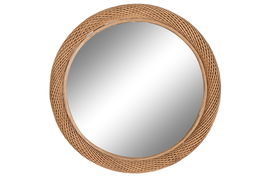 DKD Home Decor Espejo Marron Claro Bambu y Espejo 72 x 72 x 7 cm