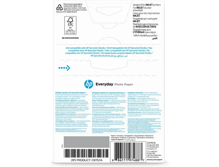 HP Papel Fotográfico Everyday Glossy 10 x 15 cm, 100 Hojas