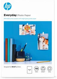 HP Papel fotográfico Everyday, brillante, 200 g/m2, 10x15 cm (101x152 mm), 100 hojas