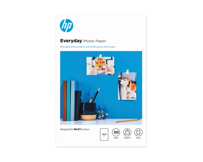 HP Papel Fotográfico Brillante 10x15 cm, 100 Hojas HP Papel Fotográfico Brillante 10x15 cm, 100 Hojas