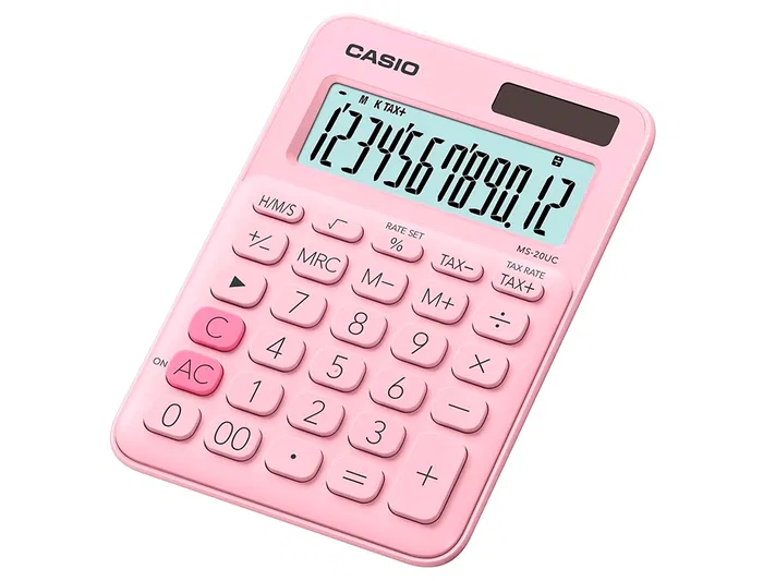 Casio MS-20UC-PK Calculadora de Sobremesa 12 Dígitos Tax +/- Color Rosa