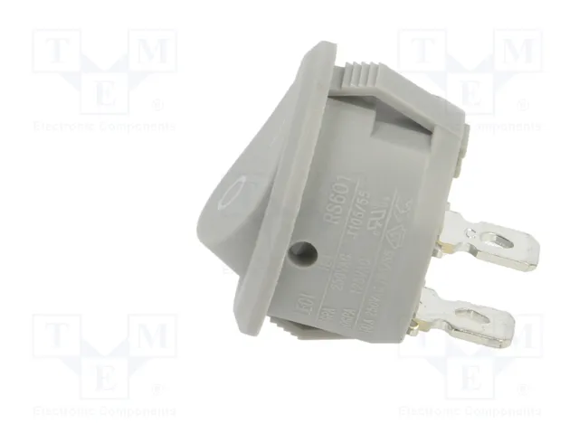 ORNO Interruptor Rocker SPST OFF-ON Gris Redondo
