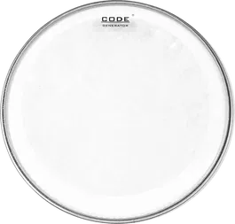 CODE Parche de Bombo 16" Generator Transparente - Doble Capa 7.5mil con Mufle Adherido para Control de Sonido y Ataque Rápido