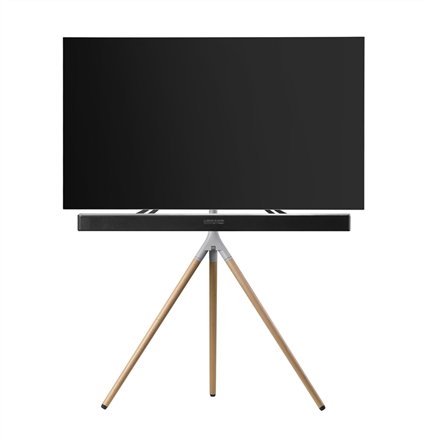 One For All WM7472 Soporte para TV Tipo Trípode Giratorio 360°, para Pantallas de 32'' a 65'', Diseño Elegante con Patas de Madera