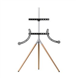 One For All WM7472 Soporte para TV Tipo Trípode Giratorio 360°, para Pantallas de 32'' a 65'', Diseño Elegante con Patas de Madera