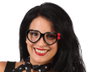 Accesorio Gafas de Sol de Corazón con Lazo Rojo para Adulto - Negro