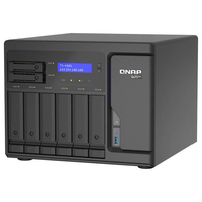 QNAP TS-h886 NAS Torre Intel® Xeon® D-1602 8 GB DDR4 0 TB QuTS hero Negro QNAP TS-h886 NAS Torre Intel® Xeon® D-1602 8 GB DDR4 0 TB QuTS hero Negro