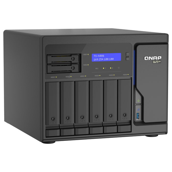 QNAP TS-h886 NAS Torre Intel® Xeon® D-1602 8 GB DDR4 0 TB QuTS hero Negro QNAP TS-h886 NAS Torre Intel® Xeon® D-1602 8 GB DDR4 0 TB QuTS hero Negro