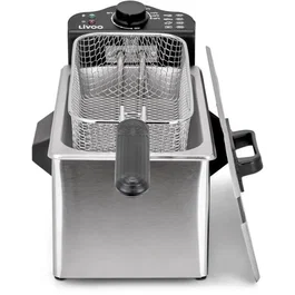 Livoo Freidora DOC216 3L 2000W con Depósito Acero Inoxidable, Cesta y Termostato Regulable