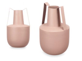 Giftdecor Jarron Acero Doble Asa Arena Pastel 14x24x14 cm (Set de 6)
