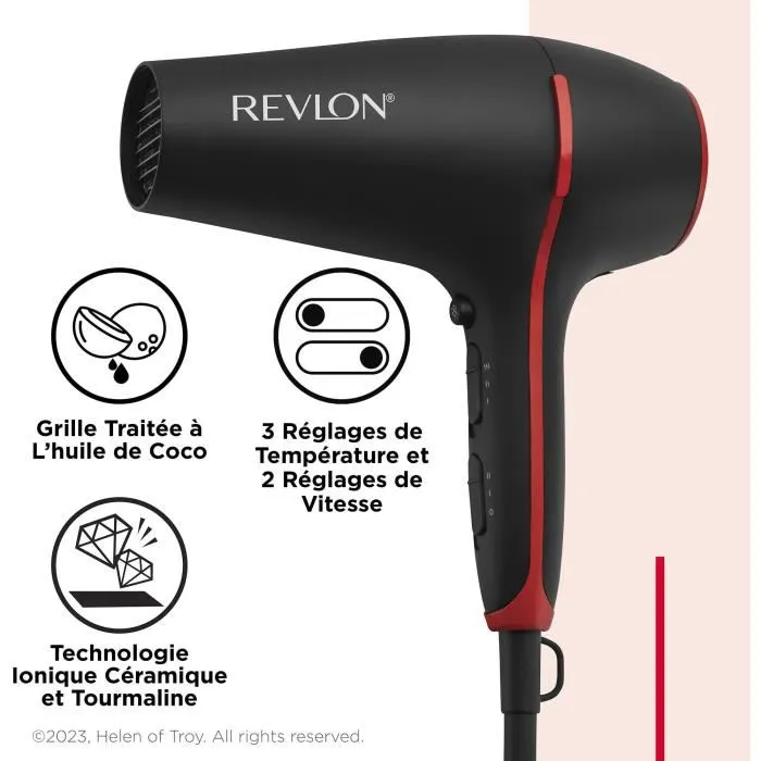 Revlon RVDR5317 SmoothS SmoothStay - Secador de pelo con infusión de aceite de coco y difusor Volummer