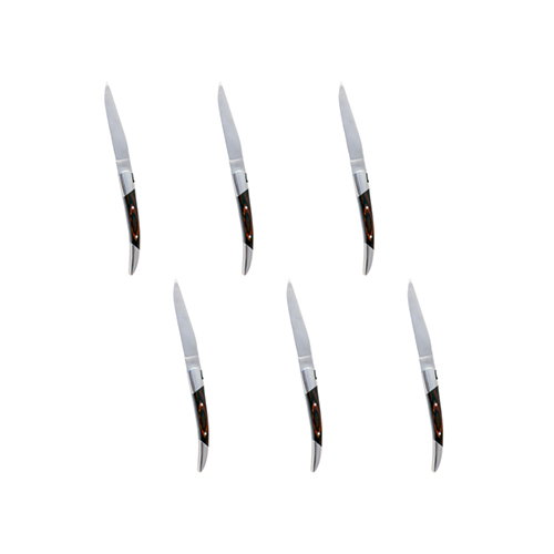 Summa Cuchillo Chuletero 225 mm Negro - Acero Inoxidable 18/10 Pulido Espejo (Set de 6) Summa Cuchillo Chuletero 225 mm Negro - Acero Inoxidable 18/10 Pulido Espejo (Set de 6)
