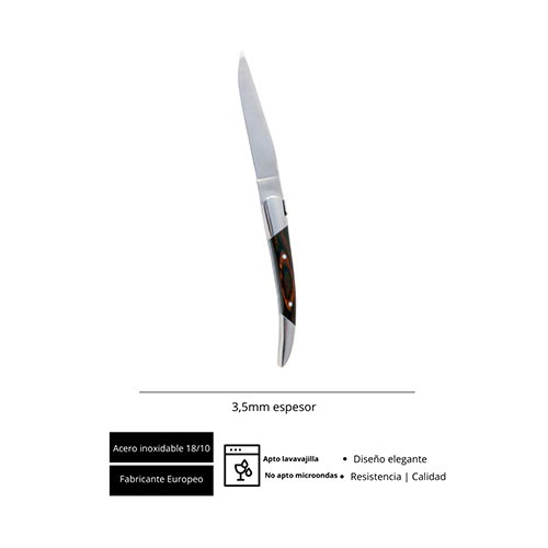 Summa Cuchillo Chuletero 225 mm Negro - Acero Inoxidable 18/10 Pulido Espejo (Set de 6) Summa Cuchillo Chuletero 225 mm Negro - Acero Inoxidable 18/10 Pulido Espejo (Set de 6)