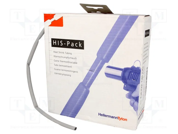 HELLERMANNTYTON Tubo termoretráctil 4,8mm gris 5m HELLERMANNTYTON Tubo termoretráctil 4,8mm gris 5m
