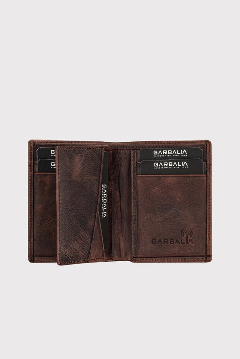 Zoozie Bags Franklin Crazy Cartera de Piel Auténtica para Hombre, Marrón Elegante y Organizada, 10.5x2x8 cm