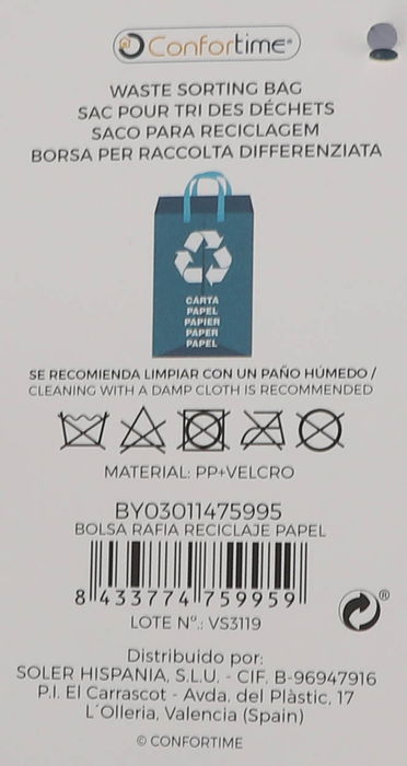 Confortime Bolsa Rafia Reciclaje Papel 32 cm (Ancho) x 44 cm (Largo) x 0.5 cm (Alto) (24 Unidades)