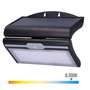 Edm Aplique Solar 6W 430lm 6500K con Sensor, Color Negro