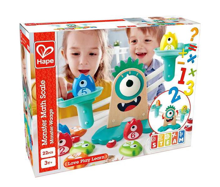 Hape Bascula matematica monster, Inclinable segun piezas, Madera contrachapada, 38,2x18x14,2cm Hape Bascula matematica monster, Inclinable segun piezas, Madera contrachapada, 38,2x18x14,2cm