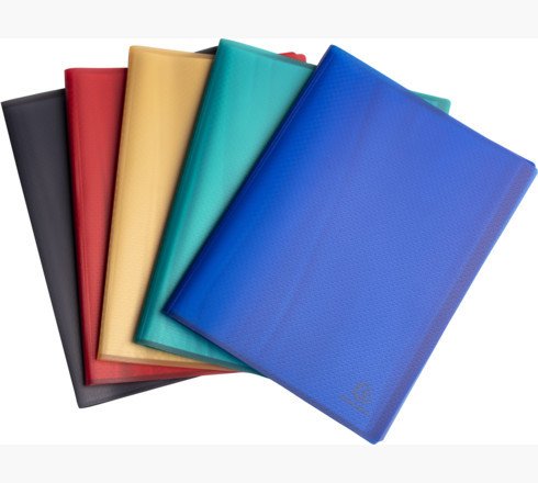 Exacompta Carpeta con 20 fundas A4 de polipropileno reciclado colores surtidos Exacompta Carpeta con 20 fundas A4 de polipropileno reciclado colores surtidos
