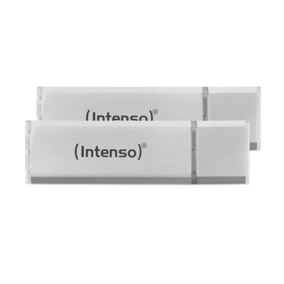 Intenso Ultra Line 3531490 Pendrive USB 3.2 Gen 1, 64 GB, Plata, Pack de 2 Unidades, Velocidad Lectura 70 MB/s Intenso Ultra Line 3531490 Pendrive USB 3.2 Gen 1, 64 GB, Plata, Pack de 2 Unidades, Velocidad Lectura 70 MB/s