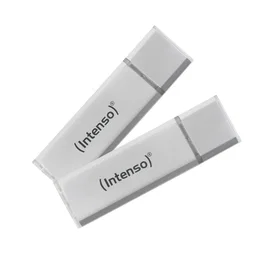 Intenso Ultra Line Lápiz USB 3.2 Gen 1, 64 GB Plata Aluminio, Pack de 2 unidades, 3531490
