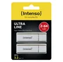 Intenso Ultra Line Lápiz USB 3.2 Gen 1, 64 GB Plata Aluminio, Pack de 2 unidades, 3531490