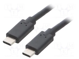 Qoltec Cable USB 3.1 tipo C a tipo C de 3 metros, Negro