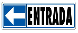 Archivo 2000 Señal "Entrada (Izquierda)" PVC Gris 175x65mm 6177-08 GS