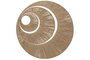 DKD Home Decor Set de 3 Decoraciones de Pared Luna en Fibra y Metal Marrón 60x60 cm