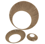 DKD Home Decor Set de 3 Decoraciones de Pared Luna en Fibra y Metal Marrón 60x60 cm
