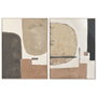 DKD Home Decor Cuadro Lienzo Moderno Set de 2 Piezas Beige y Marrón