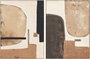 DKD Home Decor Cuadro Lienzo Moderno Set de 2 Piezas Beige y Marrón