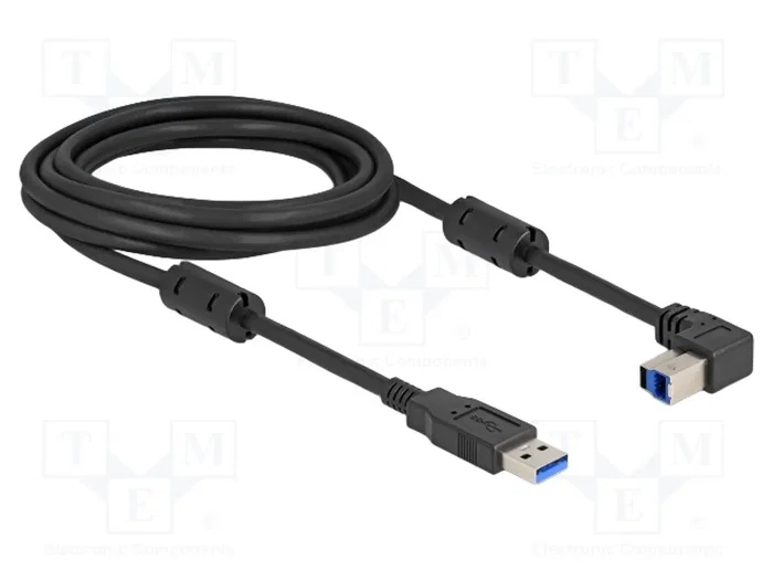 DeLOCK Cable USB 5 Gbps Tipo-A a Tipo-B 90° hacia arriba 3 m