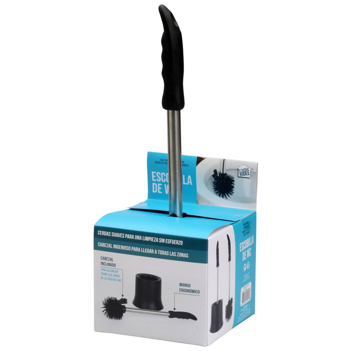 Je cherche une Idee Escobilla WC con Mango Ergonómico y Cabezal Desenroscable para Limpieza Integral del Inodoro 38 cm