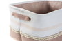 DKD Home Decor Cesta de Poliéster Soft Boho - Set de 2 Unidades - Rosa Palo y Gris