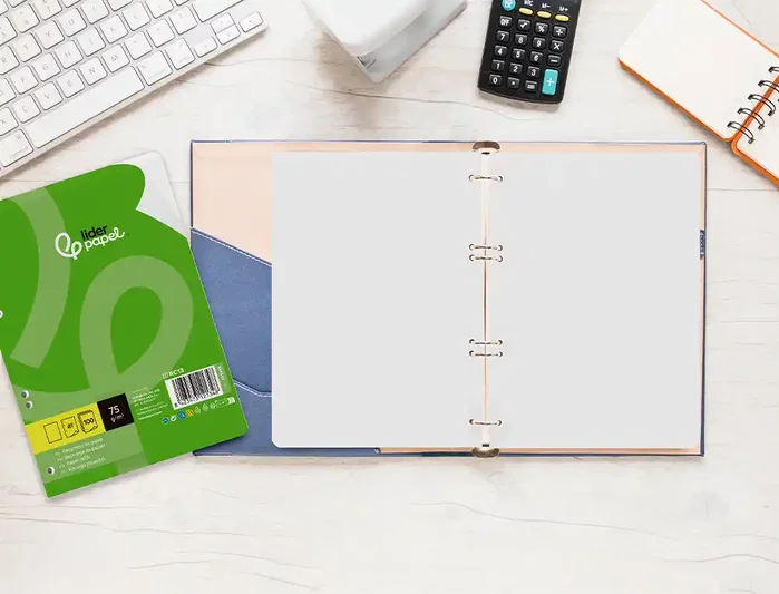 Liderpapel Recambio Din A5 100 Hojas 75 g Liso Sin Margen 6 Taladros