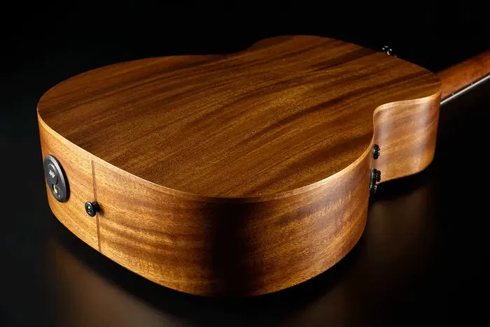 LAG Guitarra Acústica Travel Nylon Blue Wave 1 Electroacústica Cedro Rojo Macizo Caoba Marrón Natural Satinado