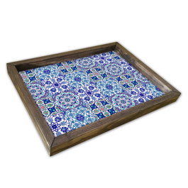 Aberto Design Bandeja AT-001 Decorativa para el Hogar, Pintura 100% MDF, Marco 100% Madera de Pino, 30 x 40 cm