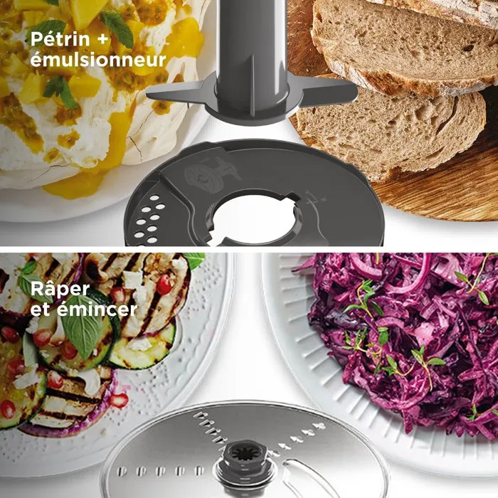 Kenwood MultiPro Express FDP65.450WH Procesador de Alimentos Multifunción 1000W, 3L, 2 Velocidades, con Licuadora 1.5L, Color Blanco