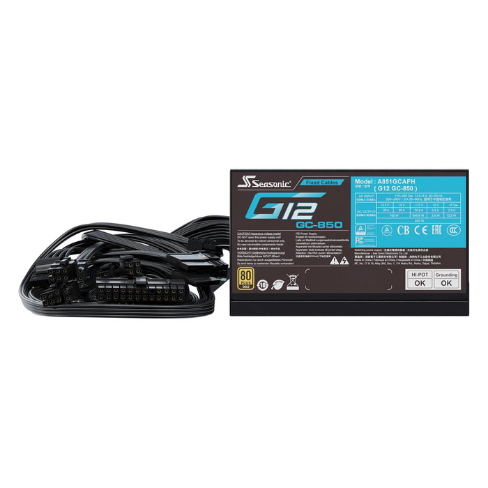 Seasonic Fuente de Alimentación G12 GC-850 850W 80+ Gold ATX No modular para PC Negra Seasonic Fuente de Alimentación G12 GC-850 850W 80+ Gold ATX No modular para PC Negra