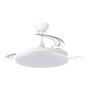 Cristalrecord Ventilador de Techo LED 3CCT 48W 5280lm Aspas Retráctiles Ø106cm Blanco con Mando