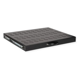 ROLINE Estante extraíble de 1U para rack de 19 pulgadas, 48,26 cm, 25 kg, negro