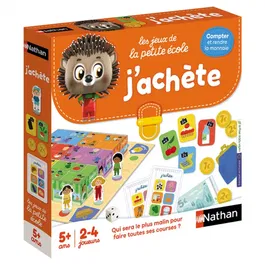 Nathan Jeux AUC1707427616590 Juego de Mesa Estoy Comprando Juego de Carreras con 6 Tiendas y 15€ para Gastar