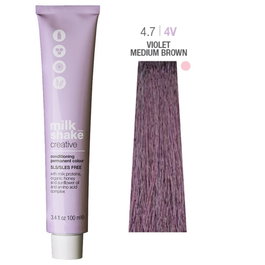 Creative, Sin SLS/SLES, Tinte permanente para el cabello, 4.74V Violet Medium Brown, 100 ml