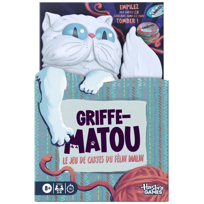 Hasbro Gaming Claw-Cat El Gato Inteligente Juego de Cartas Familiar HASG2954FA0, para 3 a 6 Jugadores +8 Años, Duración 15 Minutos Hasbro Gaming Claw-Cat El Gato Inteligente Juego de Cartas Familiar HASG2954FA0, para 3 a 6 Jugadores +8 Años, Duración 15 Minutos