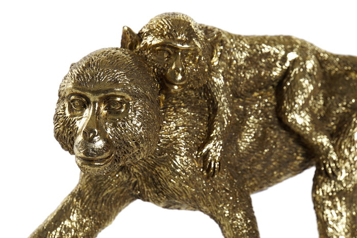 DKD Home Decor Figura de Monos en Resina Dorado