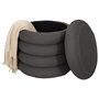 Home Deco Factory Puf Almacenaje Atom Gris 37x42 cm