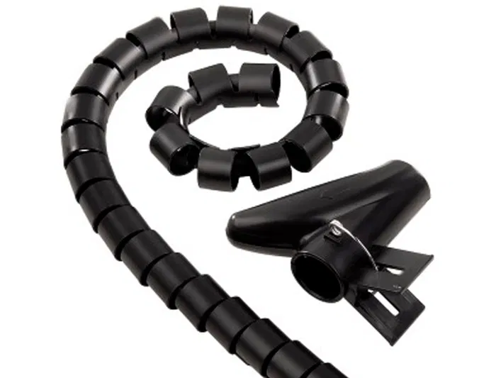 Mediarange Organizador de Cables Flexible, Negro, 2.5m, 20mm